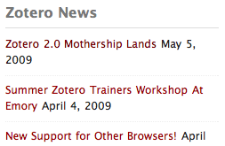 Zotero 2009